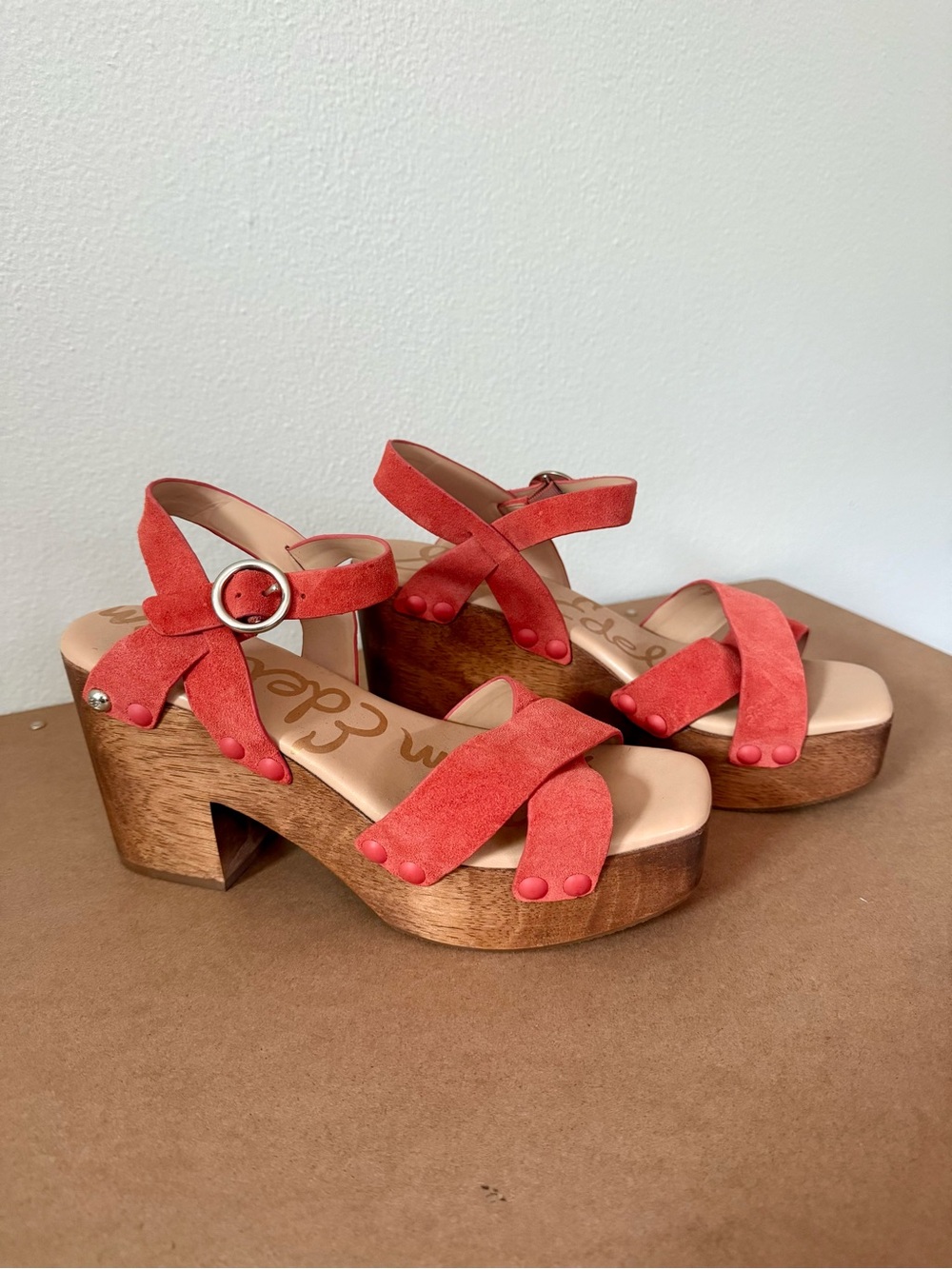 Sam Edelman Coral Suede Platform Sandals - 1970s Style